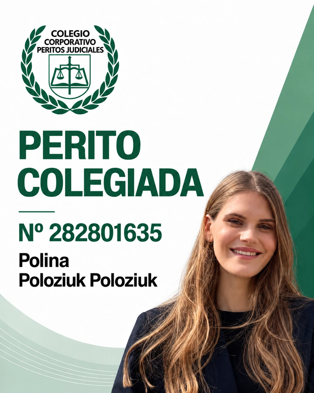Polina Poloziuk · Colegio Corporativo de Peritos Judiciales